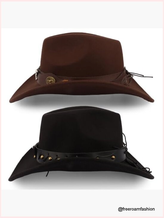 2 Pack Cowboy Hats with Adjustable Fit - Classic Western Design